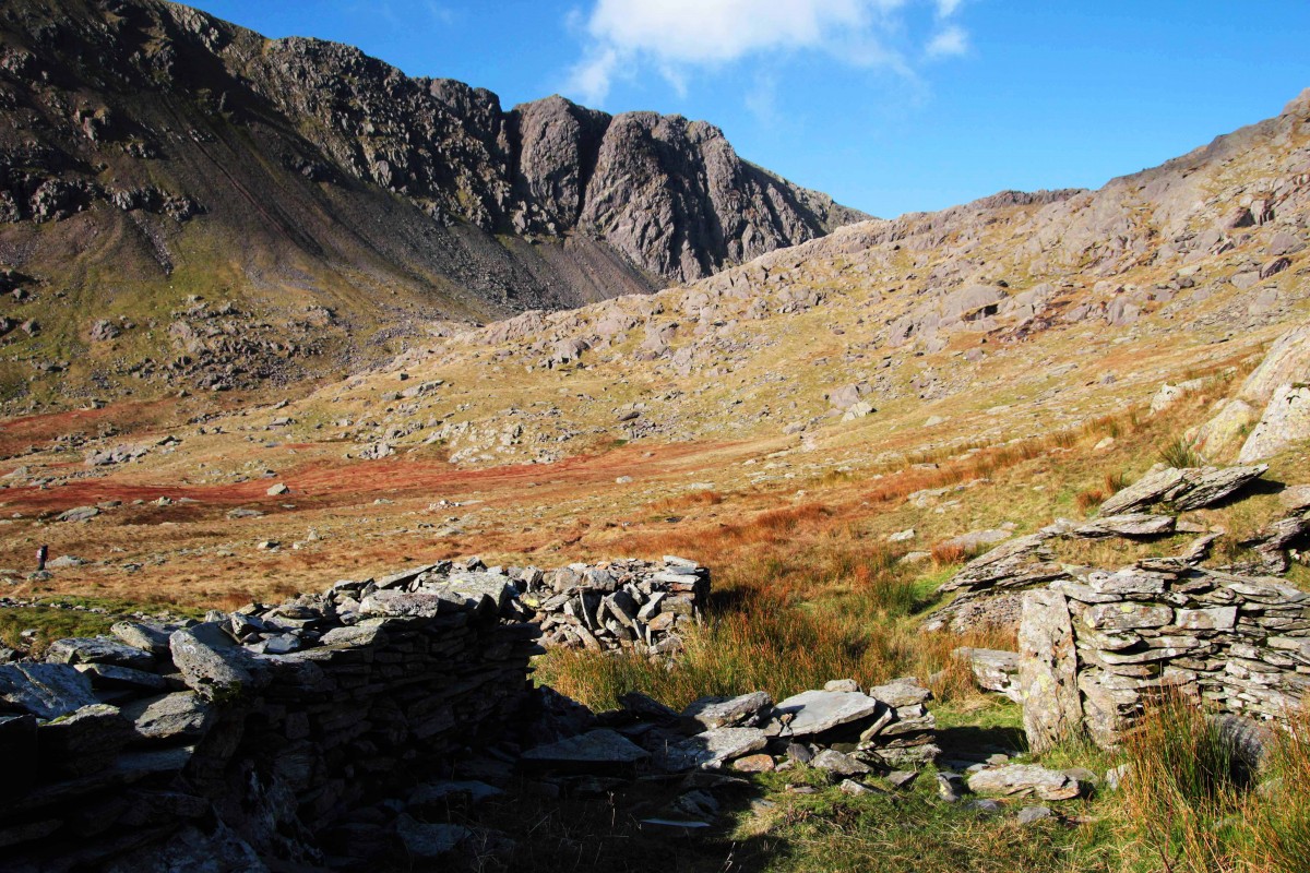 Dow Crag photographed from near Goats Water. The picture was taken during an ascent of Coniston Old Man. A classic mountain walk guided by Mountain Explorer.
